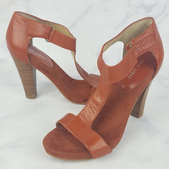 Nine West | Shoes | Nine West Burnt Orange Faux Suede Leather Heels | Poshmark